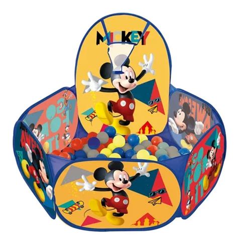 Piscina De Bolinha Mickey Cesta De Basquete 100 Bolinhas MercadoLivre