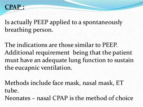 Peep And Cpap