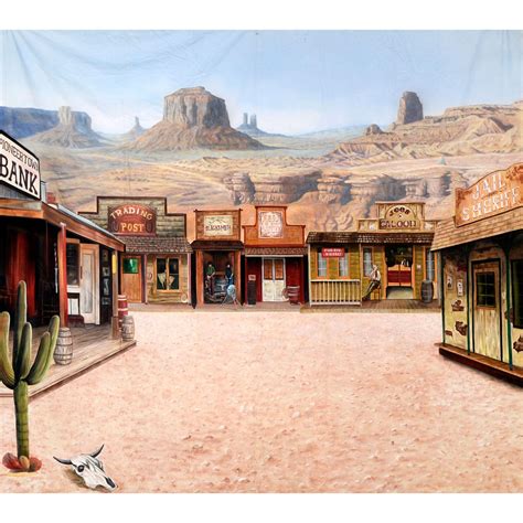 American West Western Town Painted Backdrop BD-0241