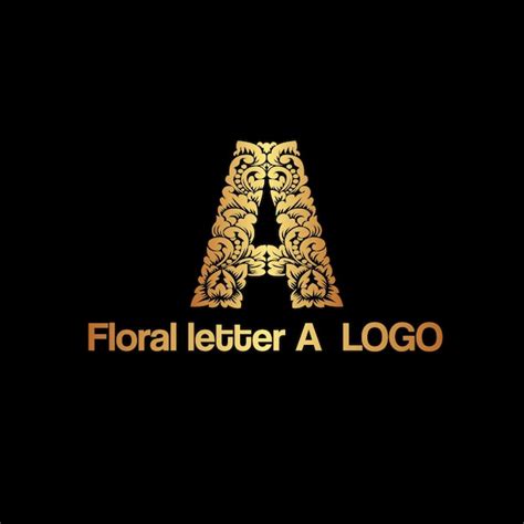 Letra Floral A Design De Logotipo Vetorial Vetor Premium