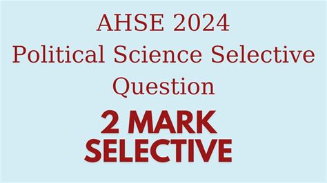 Selective Question Of Political Science Mark Selective Question Of