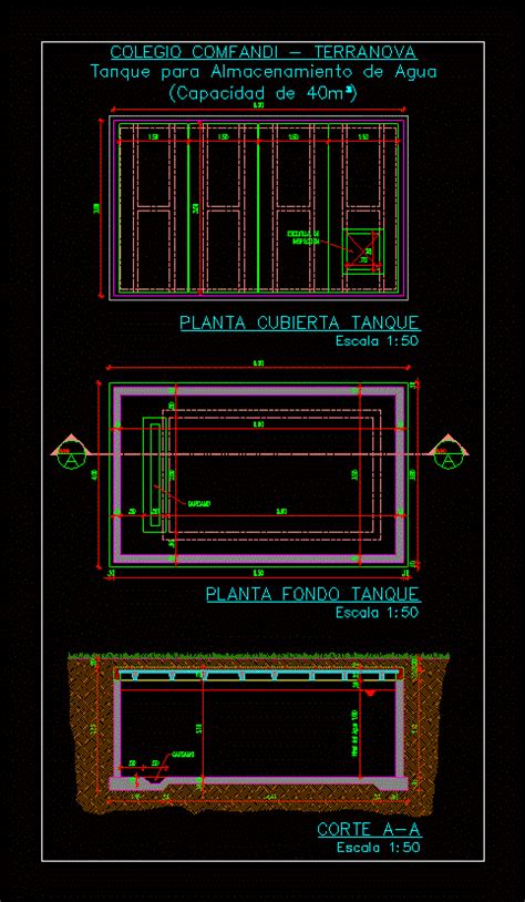 Underground Water Tank In AutoCAD CAD Library