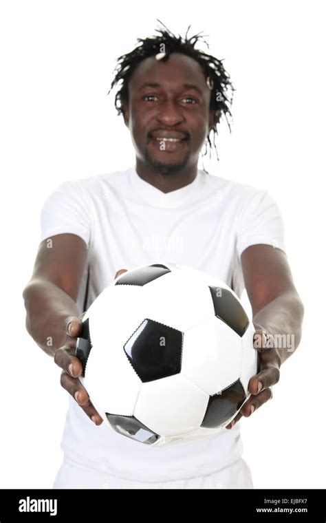 Portrait Of Happy Soccer Player Stock Photo Alamy
