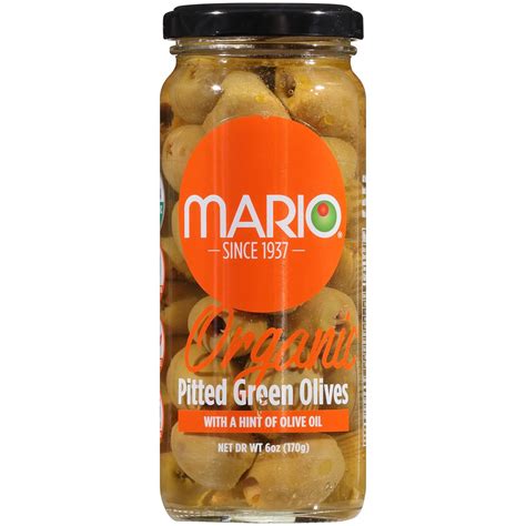 Mario Camacho Greek Organic Green Olives Pitted With Touch Of Olive Oil 6 25 Ounce