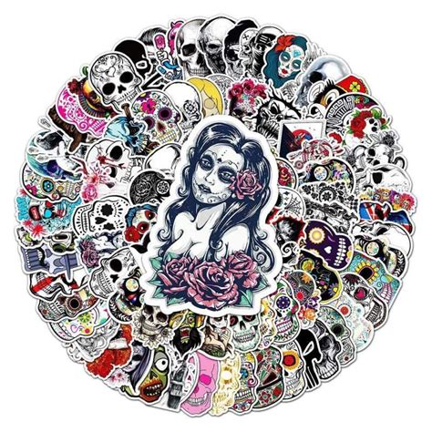 Stickers Cool Skull Motifs Pcs Estore