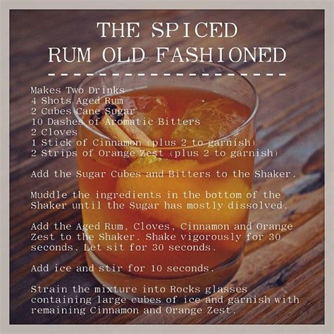 The Spiced Rum Old Fashioned | Rum old fashioned, Rum mixed drinks ...