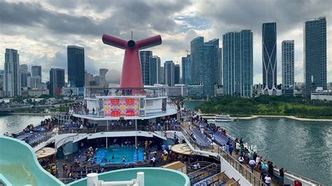 Carnival Cruise Conquest Ship Leaving The Port Of Miami Miami