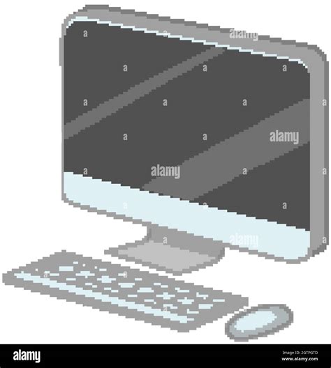 Computer with keyboard and mouse cartoon style isolated Stock Vector ...