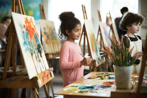 Children painting on easels in art class 30563887 Stock Photo at Vecteezy