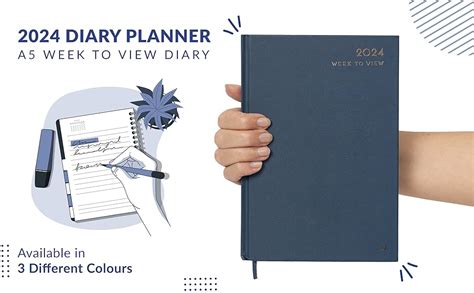 A Week To View Diary Full Year Planner Organiser Hardback Cover