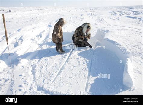 Construcción De Un Iglú En El Northpole Fotografía De Stock Alamy