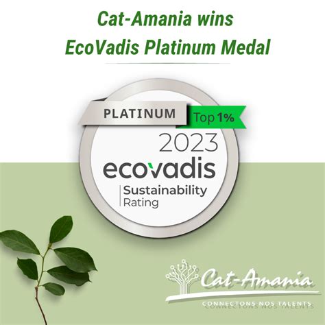 Cat Amania Receives The Platinum Ecovadis Medal Cat Amania