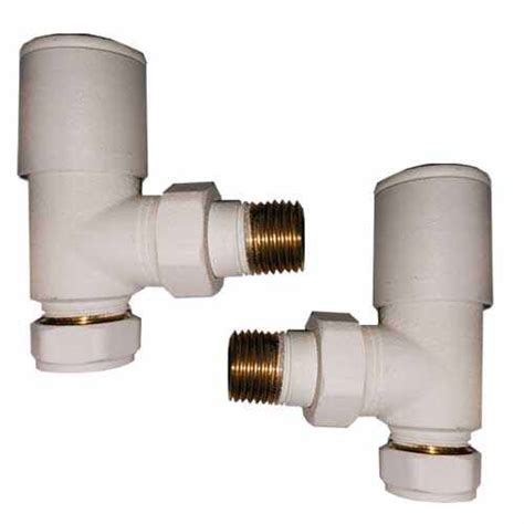 Eastbrook Angled Matt White Radiator Valves Pair 41 3011