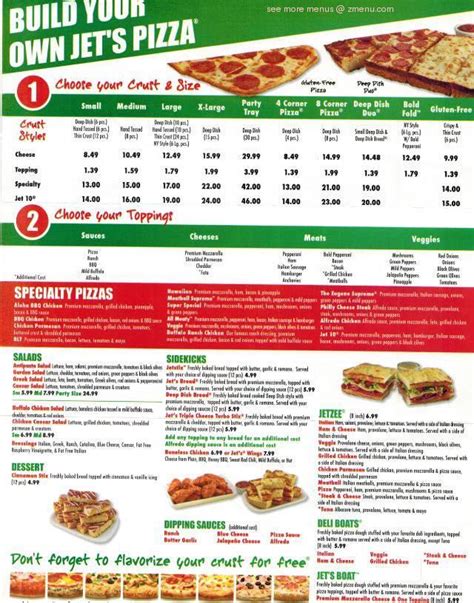 Online Menu of Jets Pizza Restaurant, Lexington, Michigan, 48450 - Zmenu