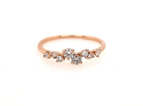 Anillo De Oro Rosa Con Brillantes Joyería Saphir