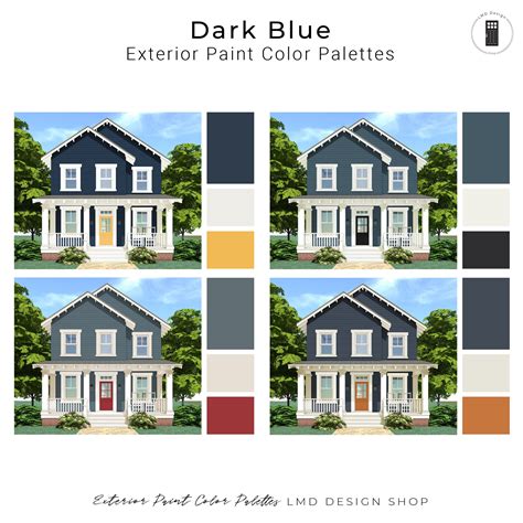 Dark Blue Exterior Paint Palettes Navy Blue House Exterior Paint Colors ...