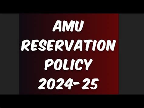 Amu Reservation Policy Amu Admission Notice Aligarh