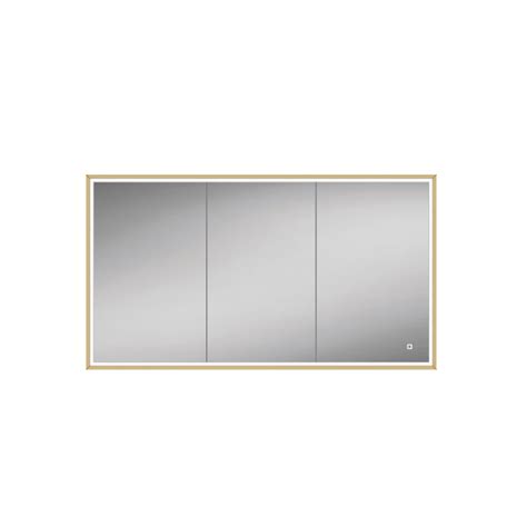 Hib Vanquish 120 Recessed Brass Bathroom Mirror Cabinet With Lights 1230 X 730mm Better