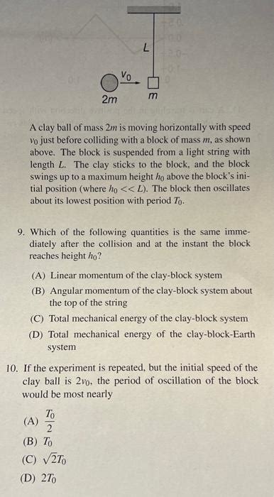 A Clay Ball Of Mass 2 M Is Moving Horizontally With Speed V0 Just