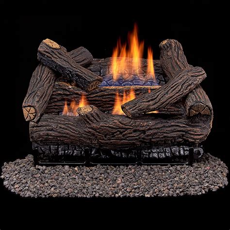 Duluth Forge Ventless Dual Fuel Gas Log Set 18 In Stacked Red Oak Remote Control