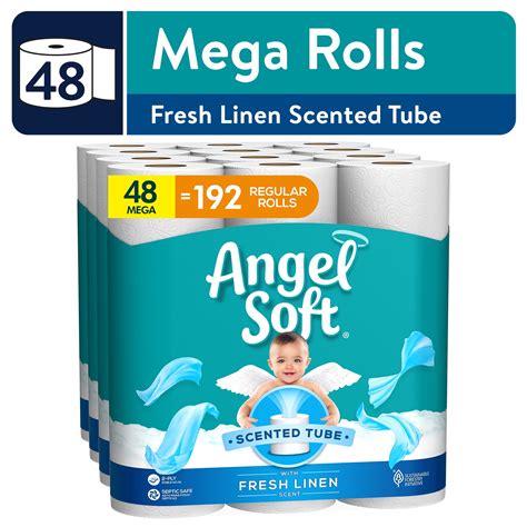 Angel Soft Toilet Paper With Fresh Linen Scented Tube 48 Mega Rolls 4