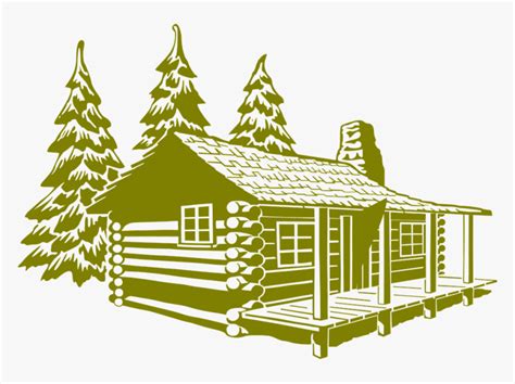 Silhouette Log Cabin Clipart, HD Png Download - kindpng