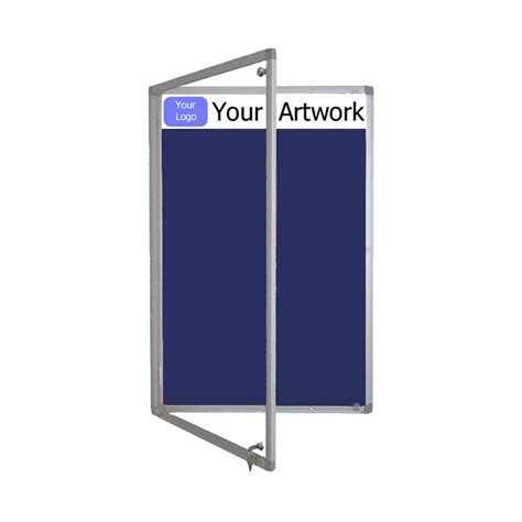 Tamperproof Lockable Noticeboard Custom Printed X Blue