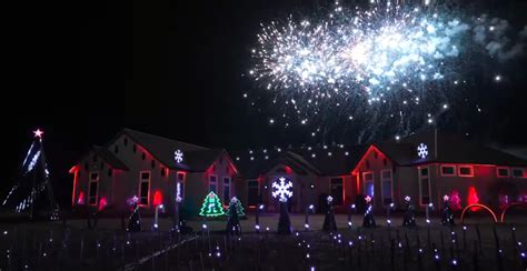 Over-The-Top Home Christmas Lights Show Features Christmas Trees ...