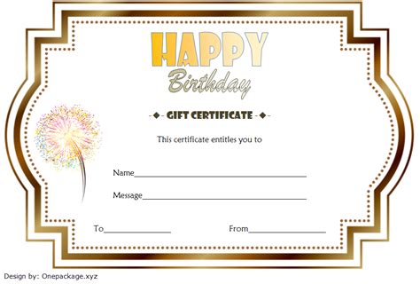 Birthday gift certificate template free printable vintage – Artofit