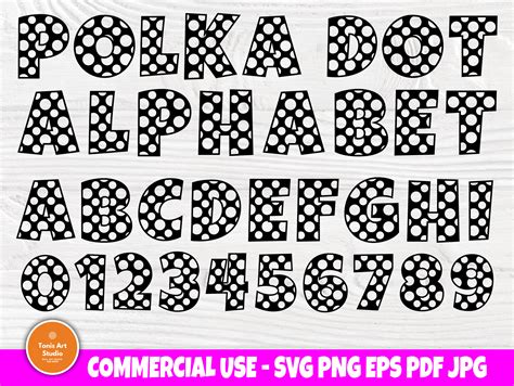 Polka Dot Font Svg Polka Dot Alphabet Alphabet Svg Polka Etsy