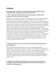 Understanding Alteplase: Uses Mechanism and Risks - Scenario 1 D.K. was ...