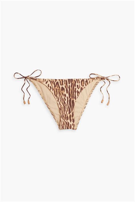 Zimmermann Sculpt Tie Side Leopard Print Low Rise Bikini Briefs In