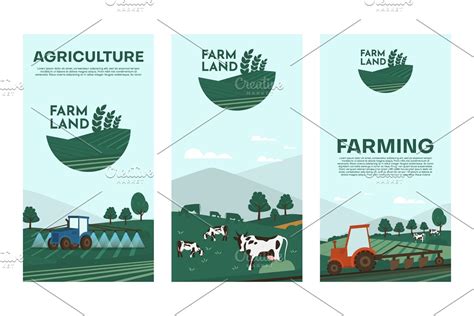 Agriculture Farm Banner Pre Designed Illustrator Graphics Creative