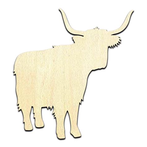 Highland Cow 1 Laser Cut Out Unfinished Wood Shape Craft Supply