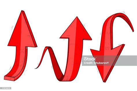 Rote Pfeile Nach Oben Und Unten Handgezeichnete Skizze Stock Vektor Art Und Mehr Bilder Von