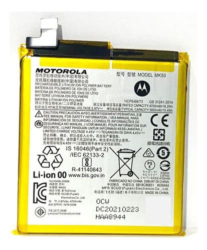 Bateria Interna Moto G G Mk Xt Autorizada Motorola