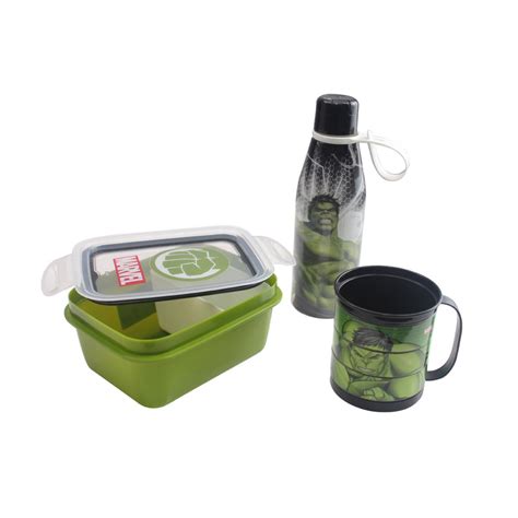 Kit Pote Marmita Garrafa E Caneca Hulk Pe As