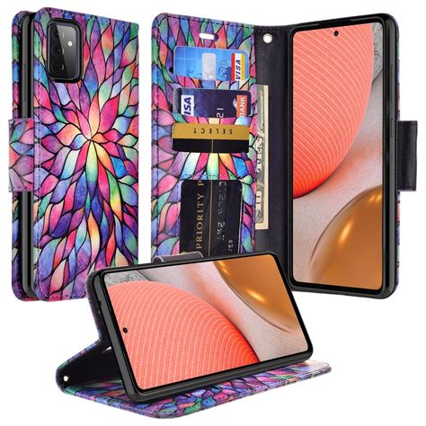 Case For Samsung Galaxy A02s Leather Flip Pouch Wallet Case Cover Folio Kickstand For Girls