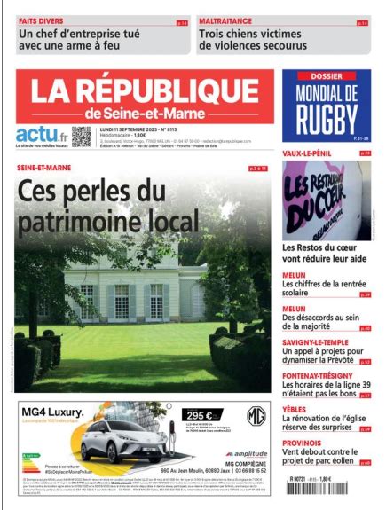 Abonnement Journal LA REPUBLIQUE DE SEINE ET MARNE Pas Cher I A2Presse