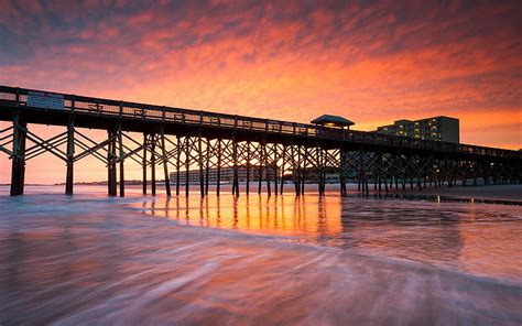 Hd Wallpaper United States South Carolina Folly Beach In Charleston