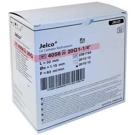 Pvc 4036 Jelco Iv Catheter Radiopaque 20 G