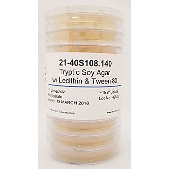 Tryptic Soy Agar With Lecithin Tween 80