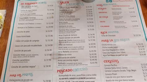 Carta del restaurante Terminal Pesquero Cevichería El Polo Lima