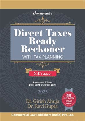 Direct Taxes Ready Reckoner Assessment Year And