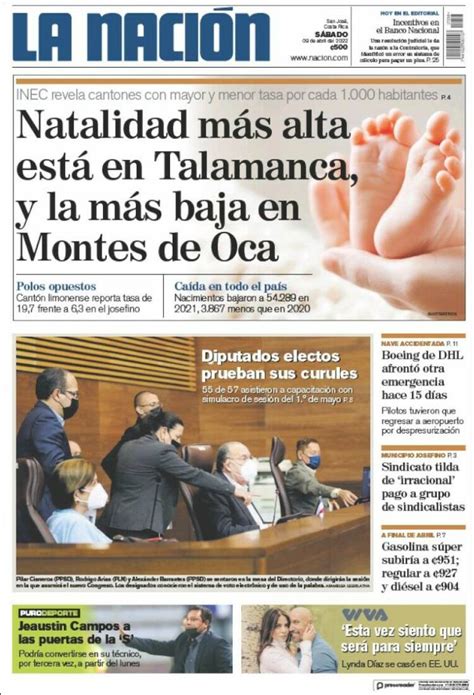 Periódico La Nación Costa Rica Costa Rica Periódicos De Costa Rica Edición De Domingo 10