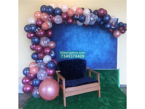 Simple Organic Balloon Arc Decoration For Engagement Catering