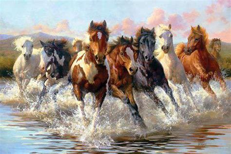 7 Running Horses Painting at PaintingValley.com | Explore collection of ...