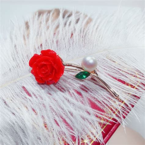 SHDIYAYUN Broche De Perlas De Broche De Flor Rosa Para Mujeres