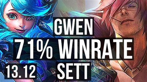 GWEN Vs SETT TOP 71 Winrate 9 2 8 Dominating EUW Master 13