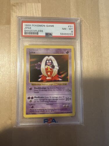 PSA 8 MINT Jynx 31 102 Base Set Shadowless Pokemon Card EBay